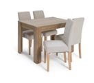 Argos Home Miami Wood Effect Dining Table & 4 Cream Chairs