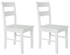 Habitat Chicago Pair of Solid Wood Dining Chair - White