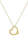 Revere 9ct Gold Floating Heart Pendant Necklace