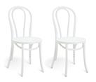 Habitat Larsa Pair of Solid Wood Dining Chairs - White