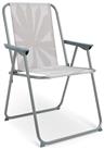 Habitat Folding Metal Garden Chair - Light Grey