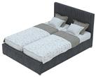 Aspire Kingsize Velvet Adjustable Bed with Mattress - Steel