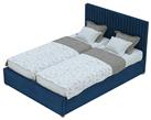 Aspire Kingsize Velvet Adjustable Bed with Mattress - Navy