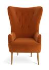 Habitat Vito Velvet Wingback Chair - Orange