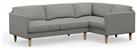 Hutch Slim Fabric Curve Arm 5 Seater Corner Sofa - Dove Grey