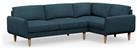 Hutch Slim Reversible Round Arm 5 Seater Sofa- Aegean Blue