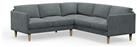 Hutch Plus Velvet Curve Arm 5 Seater Corner Sofa- Slate Grey