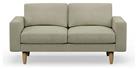 Hutch Fabric Block Arm 2 Seater Sofa - Oat