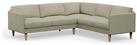 Hutch Fabric Curve Arm 6 Seater Corner Sofa - Oat