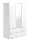 Habitat Jenson 3 Door 4 Drawer Mirror Wardrobe - White Gloss