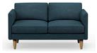 Hutch Fabric Curve Arm 2 Seater Sofa - Aegean Blue