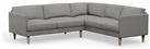 Hutch Fabric Curve Arm 6 Seater Corner Sofa - Dove Grey