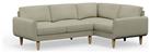 Hutch Fabric Round Arm 4 Seater Corner Sofa - Oat
