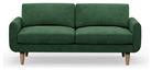Hutch Velvet Round Arm 3 Seater Sofa - Sage Green