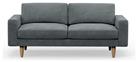 Hutch Velvet Block Arm 3 Seater Sofa - Slate Grey