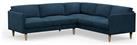 Hutch Velvet Curve Arm 6 Seater Corner Sofa - Ink Blue
