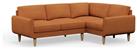 Hutch Fabric Round Arm 4 Seater Corner Sofa - Rust