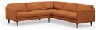 Hutch Fabric Curve Arm 7 Seater Corner Sofa - Rust