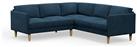 Hutch Plus Velvet Curve Arm 5 Seater Corner Sofa - Ink Blue