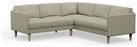 Hutch Plus Fabric Curve Arm 5 Seater Corner Sofa - Oat