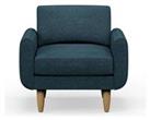 Hutch Fabric Round Arm Armchair - Aegean Blue