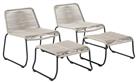 Pacific Pang Pair of Metal Garden Chair with Stools - Grey