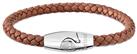 Timberland Bacari Brown Leather and Stainless Steel Bracelet
