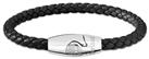Timberland Bacari Black Leather and Stainless Steel Bracelet