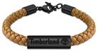 Timberland Baxter Brown Leather and Stainless Steel Bracelet