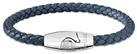 Timberland Bacari Navy Leather and Stainless Steel Bracelet