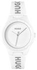 HUGO Ladies White Dial and White Silicone Strap Watch