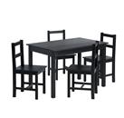 Argos Home Raye Solid Wood Dining Table & 4 Black Chairs