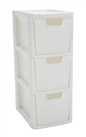 Argos Home Rattan 3 Drawer Storage Tower - White