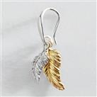 Revere Sterling Silver Two Tone Feather Drop Earrings