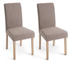 Argos Home Midback Pair of Fabric Dining Chairs - Brown