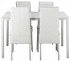Argos Home Lido Glass Dining Table & 4 White Chairs