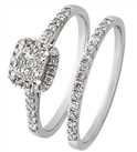 Revere 9ct White Gold 0.50ct Diamond Engagement Ring Set - S