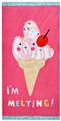 Catherine Lansfield Ice Cream Beach Towel - Pink