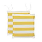 Habitat Pack of 2 Stripe Garden Chair Cushions - Yellow