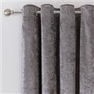 Argos Home Crushed Velvet Lined Eyelet Curtains - Charcoal