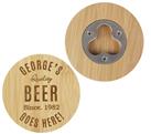 Personalised Message Free Text Bamboo Bottle Opener Coaster
