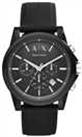 Armani Exchange Men's Black Silicone Chronograph Watch