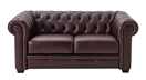 Habitat Chesterfield Leather 2 Seater Sofa - Chocolate