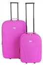 2 Piece Soft 2 Wheeled Luggage Set - Pink