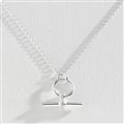 Revere Sterling Silver Cubic Zirconia T-Bar Pendant Necklace