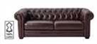 Habitat Chesterfield Leather 3 Seater Sofa - Chocolate