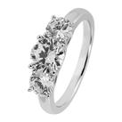 Revere Sterling Silver Round Cubic Zirconia Wedding Ring - Q