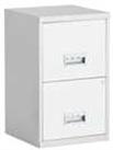 Pierre Henry 2 Drawer Metal Filing Cabinet - Silver & White