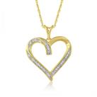 Revere 9ct Gold Plated Diamond Heart Pendant Necklace