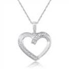 Revere Sterling Silver Diamond Heart Open Pendant Necklace